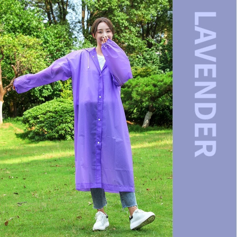 レインコート フリーサイズ ポンチョ レインウェア 全身カバー パープル_画像1