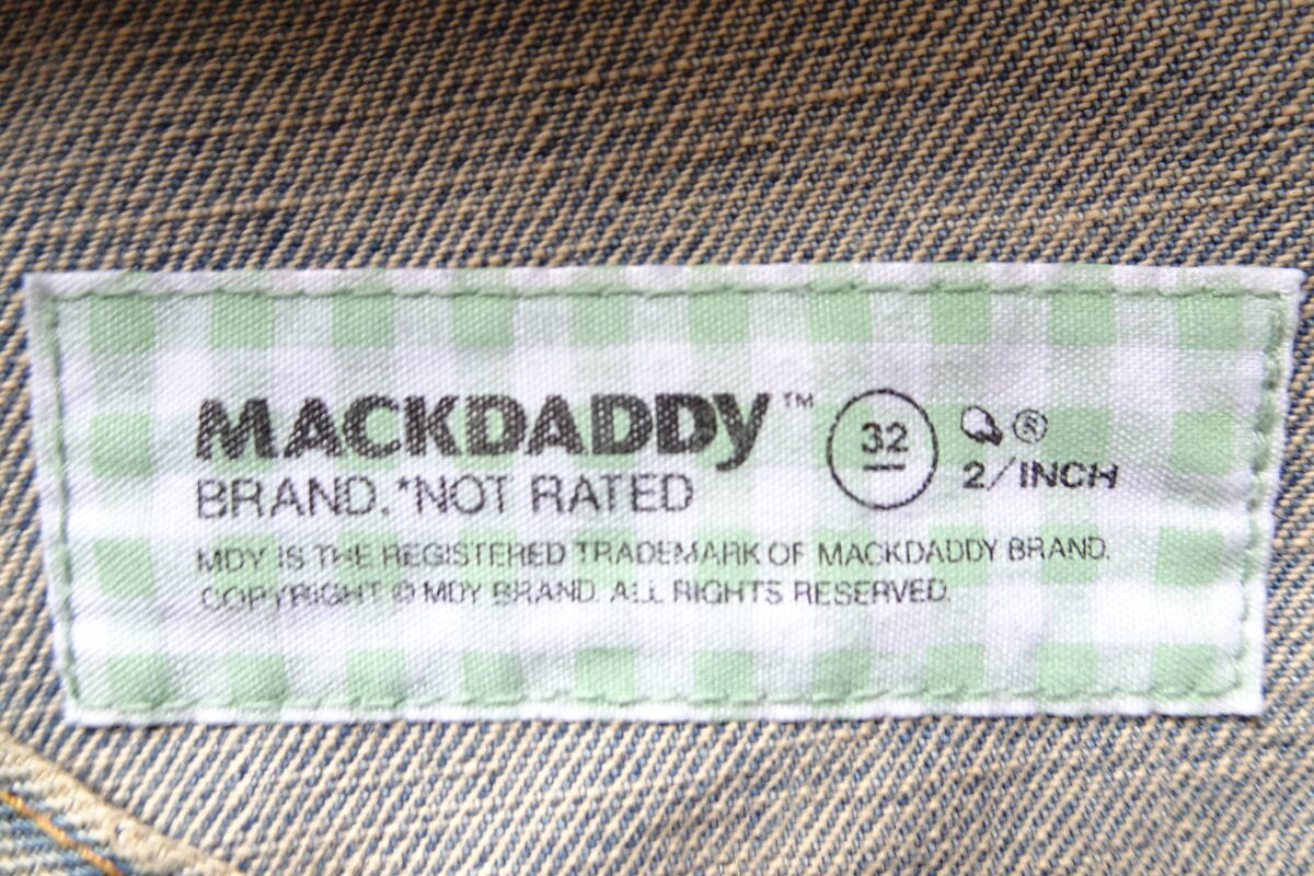 MACKDADDY/マックダディ/ジーンズ/デニムパンツ/前ジップフライ/ストレートライン/やぶれダメージ/インディゴブルー/32インチ(11/11R7)_画像3