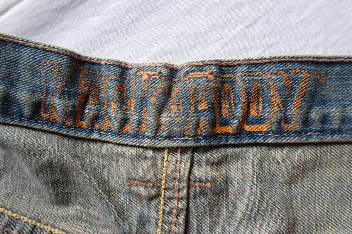 MACKDADDY/マックダディ/ジーンズ/デニムパンツ/前ジップフライ/ストレートライン/やぶれダメージ/インディゴブルー/32インチ(11/11R7)_画像5