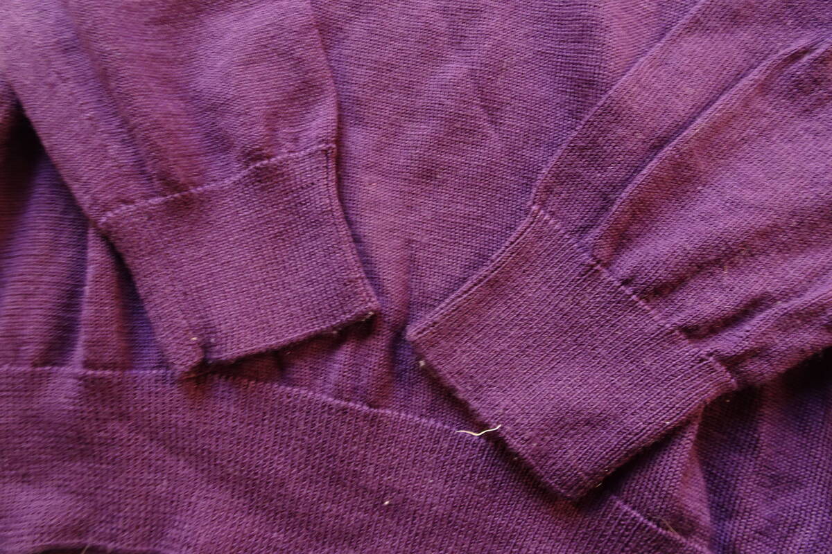 FRED PERRY/フレッドペリー/長袖セーター/薄手ニット/メリノウール/Vネック/ワンポイントししゅう/紫/パープル/Mサイズ(11/26R7)_画像8