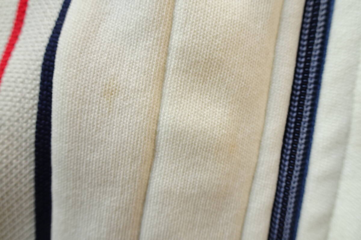 Mizuno ATHLETE/ミズノ/長袖トラックジャケット/ジャージ素材/前ジップアップ/ラインテープ切替/スポーツ/オフホワイト/Mサイズ(11/26R7)_画像8