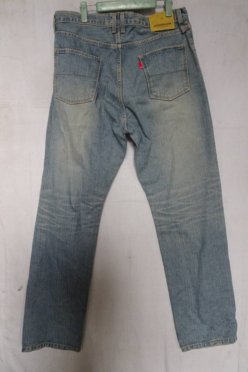 MACKDADDY/マックダディ/ジーンズ/デニムパンツ/前ジップフライ/ストレートライン/やぶれダメージ/インディゴブルー/32インチ(11/11R7)_画像2