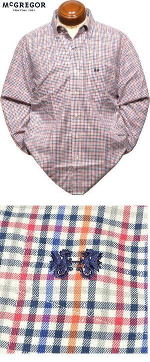 【オレンジ M】 マックレガー 形態安定ボタンダウン長袖シャツ メンズ 111173601 形態安定加工 長袖シャツ_画像3