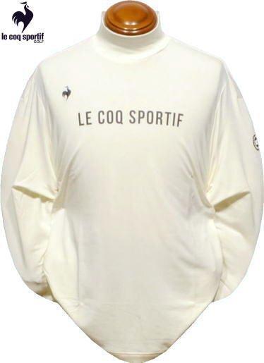 【アイボリー 3L】 ルコックゴルフ 長袖モックネックシャツ メンズ QGMWJB12 ストレッチ 裏起毛 保温 ハイネックシャツ 長袖ポロシャツ_画像1