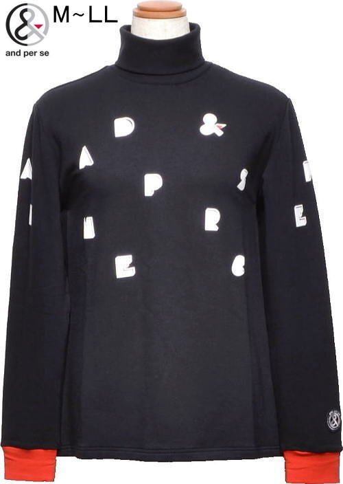 【ネイビー L】 アンパスィ タートルネックシャツ レディース AFF9274W6 吸湿発熱 裏起毛 アンパシー 長袖シャツ 長袖ポロシャツ_画像1