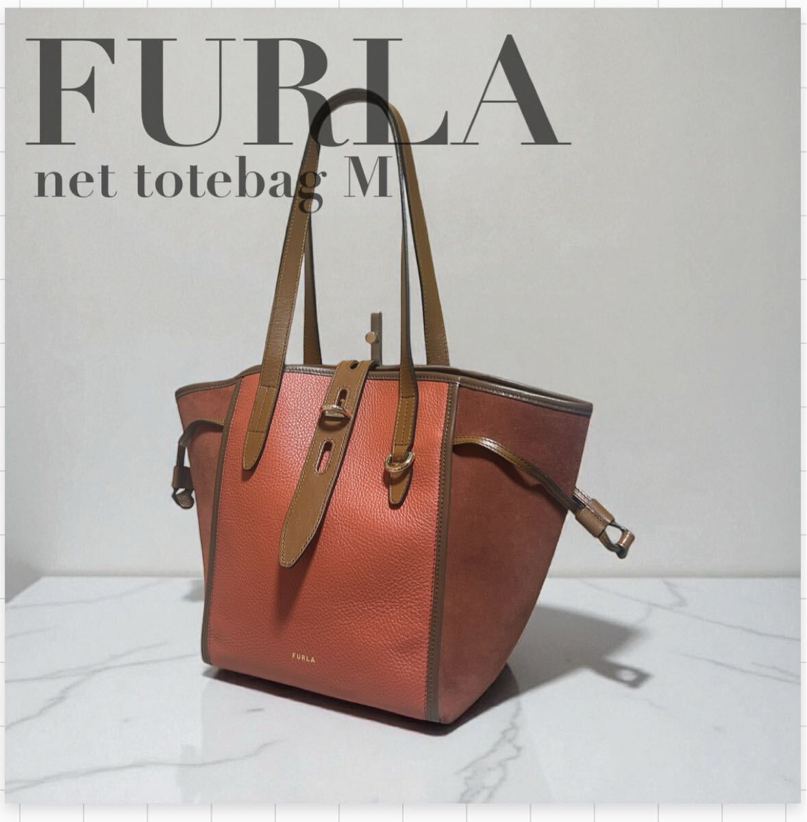 1 иен старт [ прекрасный товар ] действующий FURLA сеть Mix кожа большая сумка toni pra line плечо ..