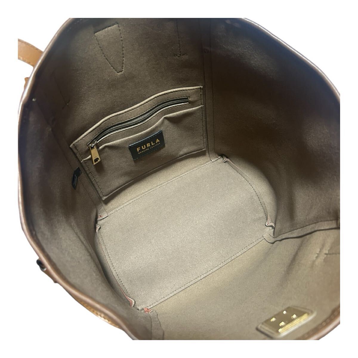 1 иен старт [ прекрасный товар ] действующий FURLA сеть Mix кожа большая сумка toni pra line плечо ..