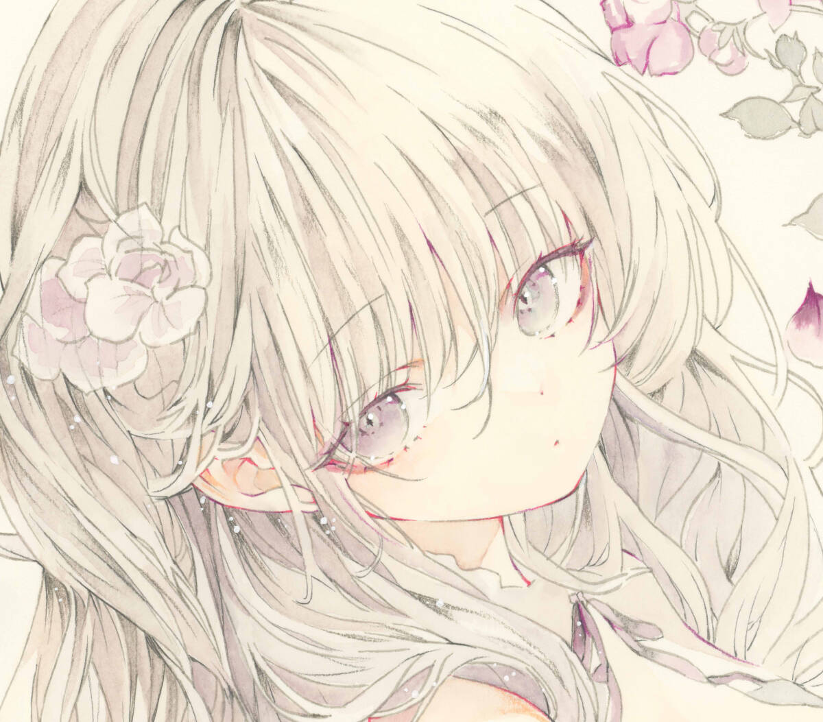 *Muse* произведение исходная картина оригинал ручные иллюстрации симпатичный девочка Mu z. ...A4