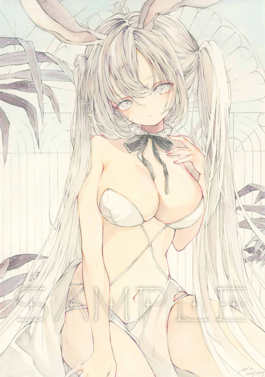 *Terrarium* произведение исходная картина оригинал ручные иллюстрации симпатичный девочка теплица. .A4