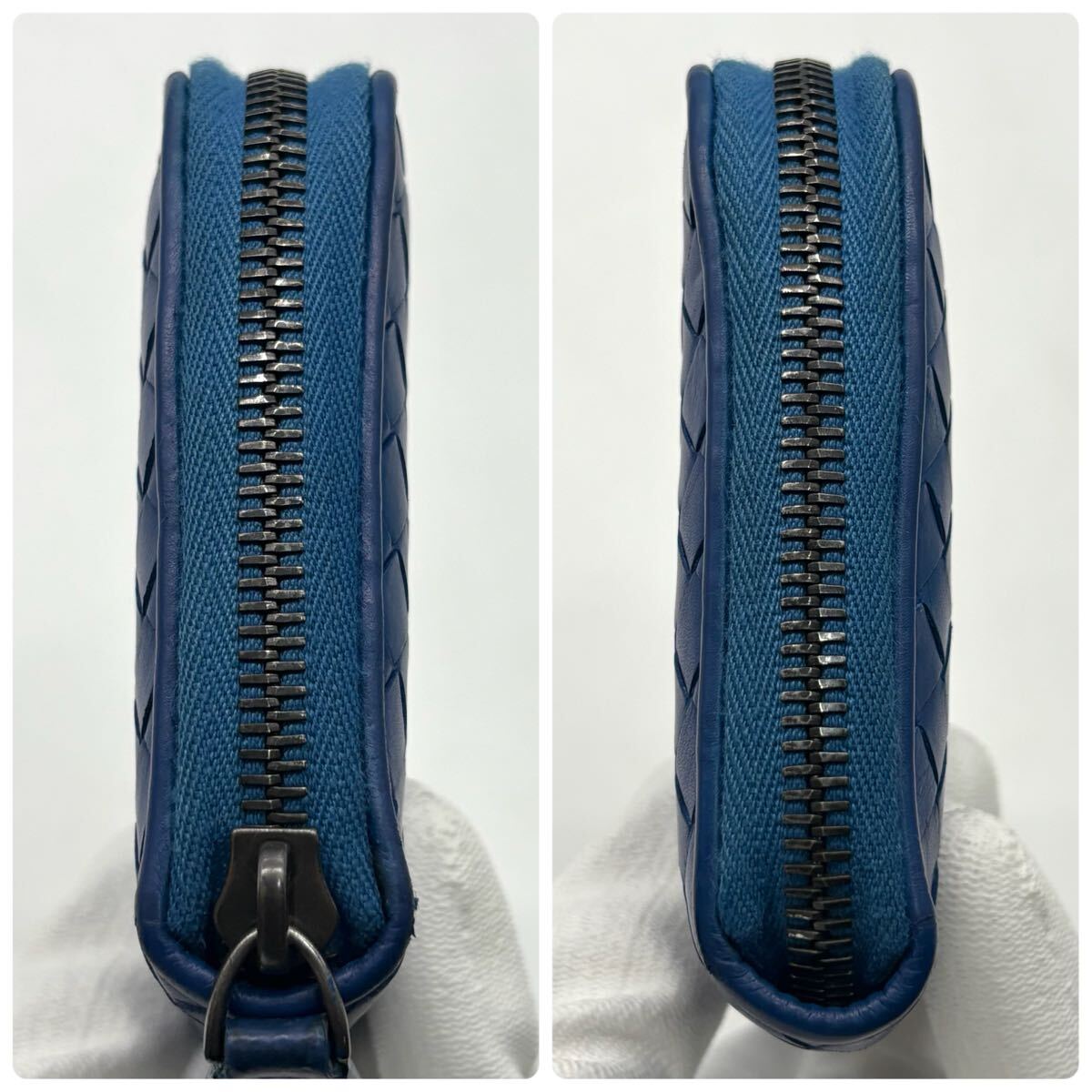  действующий превосходный товар [RFID установка ] Bottega . шуточный товар BOTTEGAVENETA раунд застежка-молния Zip длинный кошелек сетка мужской бизнес бизнес 1 иен 