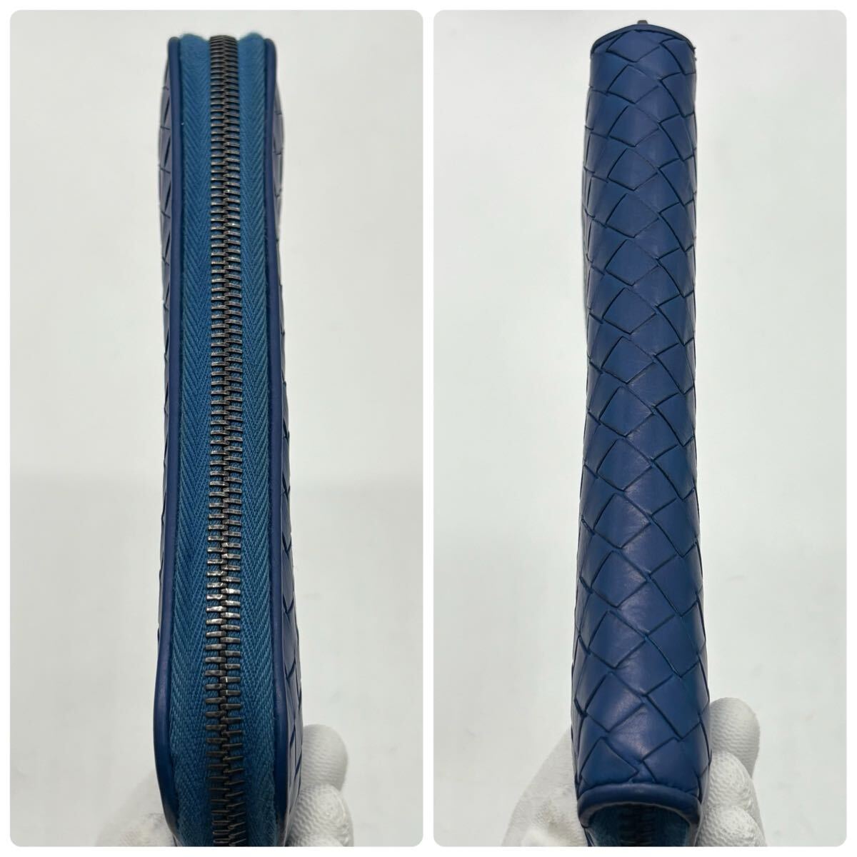  действующий превосходный товар [RFID установка ] Bottega . шуточный товар BOTTEGAVENETA раунд застежка-молния Zip длинный кошелек сетка мужской бизнес бизнес 1 иен 