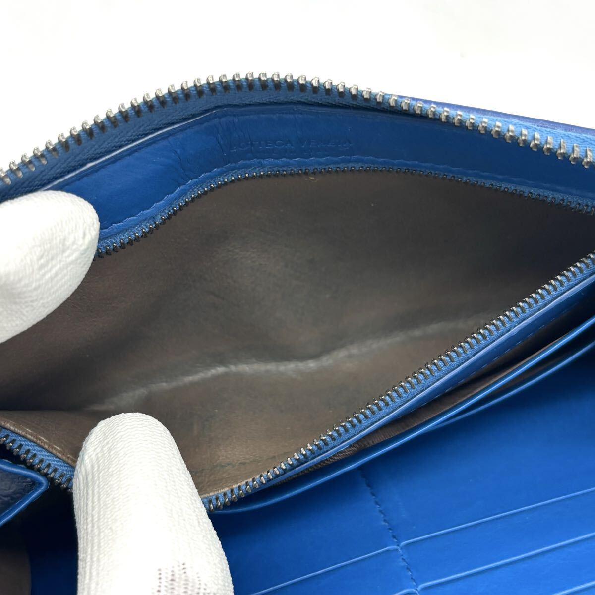  действующий превосходный товар [RFID установка ] Bottega . шуточный товар BOTTEGAVENETA раунд застежка-молния Zip длинный кошелек сетка мужской бизнес бизнес 1 иен 