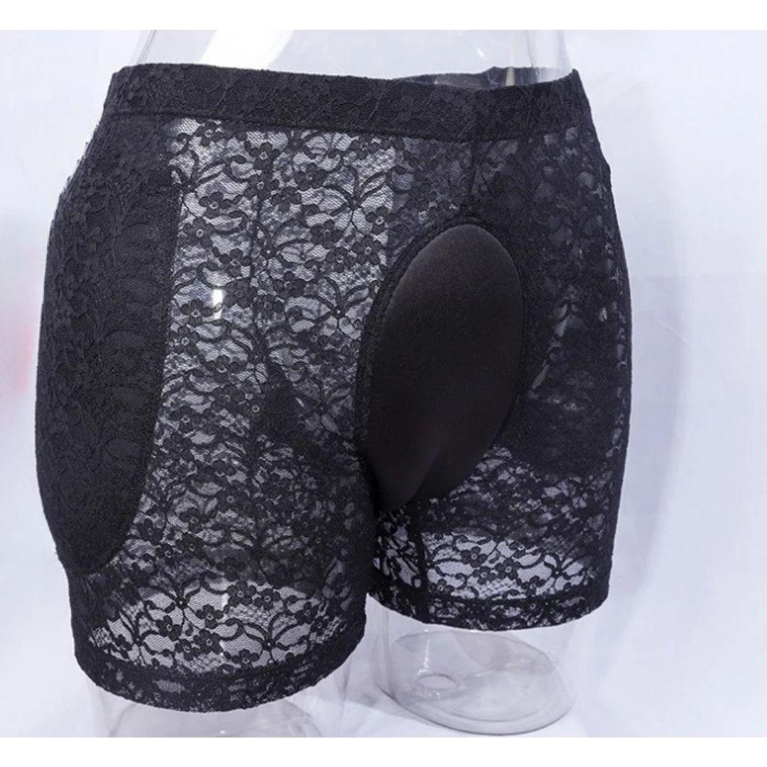 男性用 女装用 ショーツ インナー 下着 レース コスプレ 黒 L_画像2