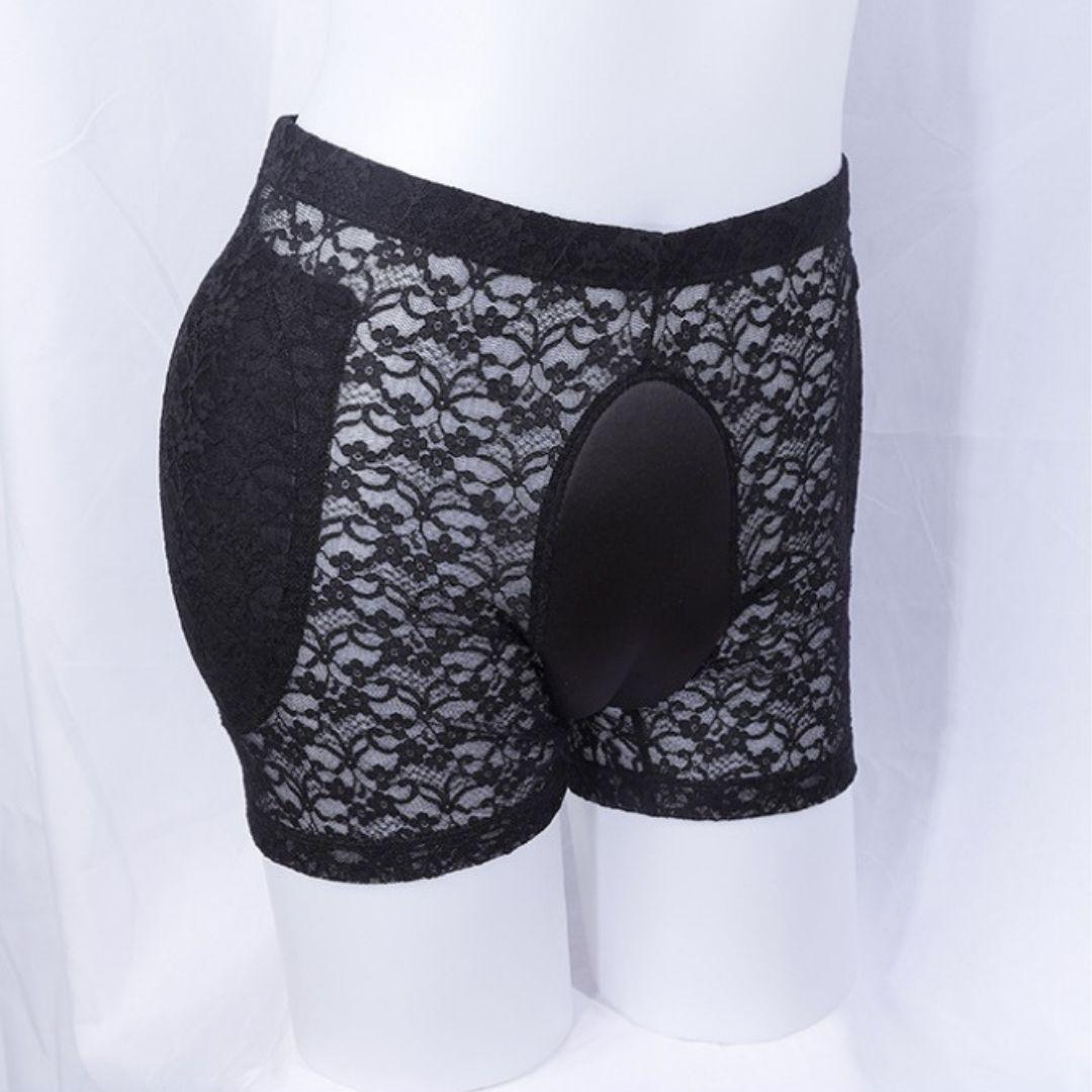男性用 女装用 ショーツ インナー 下着 レース コスプレ 黒 L_画像3