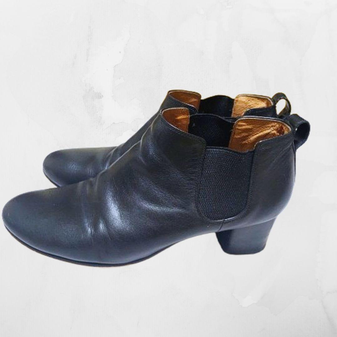 MARGARET HOWELL idea サイドゴアショートブーツ　25.5 黒_画像3