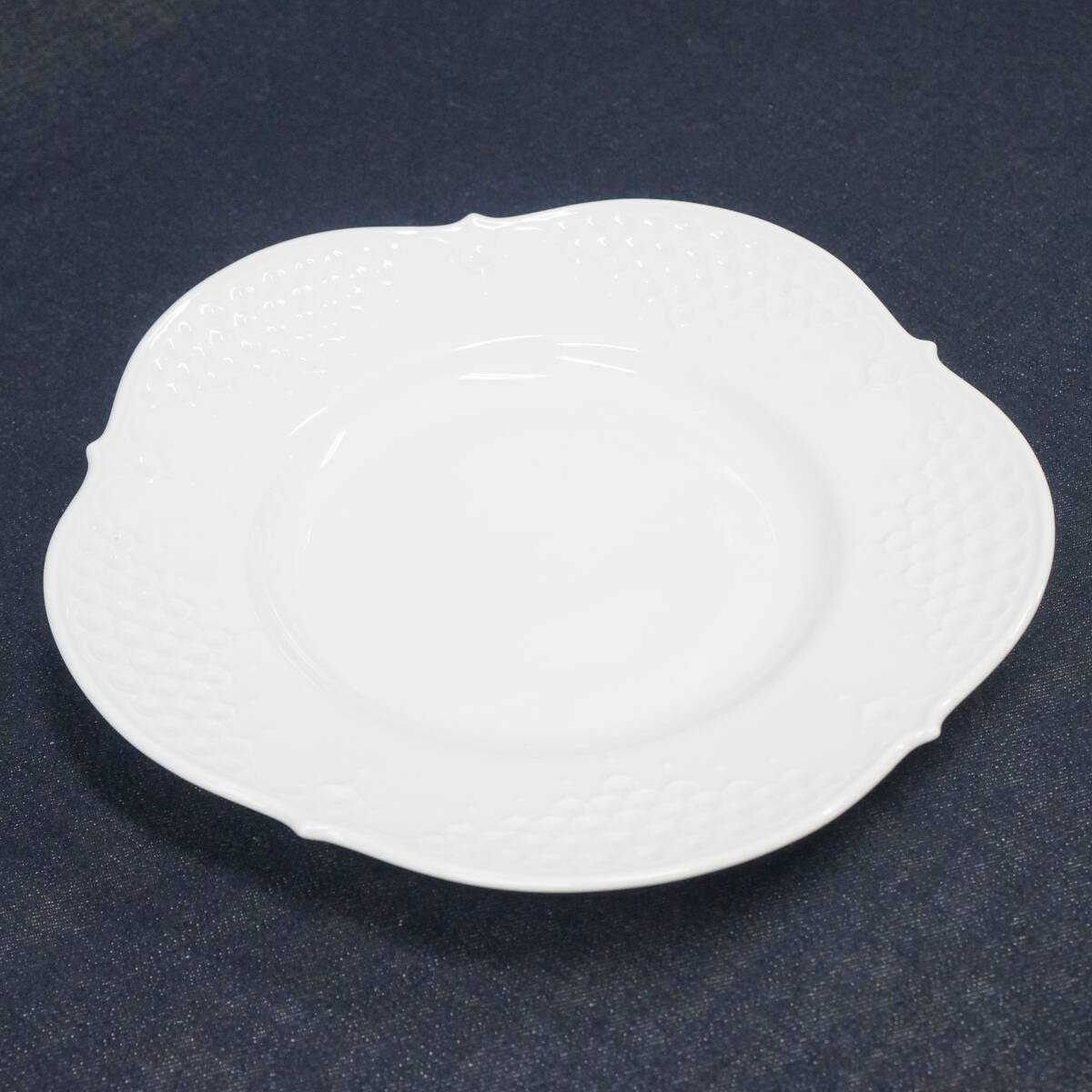  Meissen [ белый relief plate ] большая тарелка диаметр 28.4cm MEISSEN plate белый одноцветный фарфор flat тарелка подлинный произведение гарантия ....