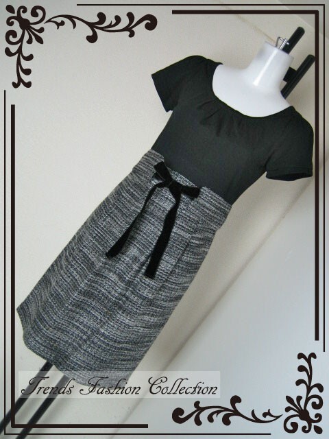 ☆☆クイーンズコート　㈱ビッキー　★秋冬アイテム　リボンモチーフ　ワンピース_画像1