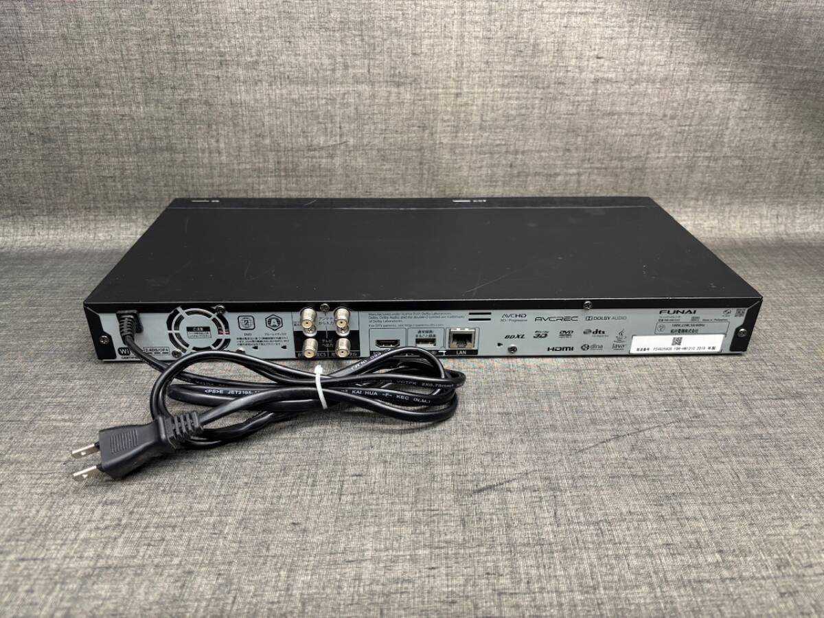 1TB☆19年☆FUNAI/フナイ☆HDD/BDレコーダー☆FBR-HW1010☆2番組同時録画☆3D対応機_画像3