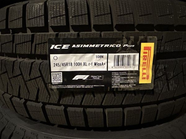 送料別 245/45R18 100H XL r-f ランフラット 2021年~ 未使用スタッドレス×4本 ICE ASIMMETRICO+(WP029)245/45/18 245-45-18_画像2