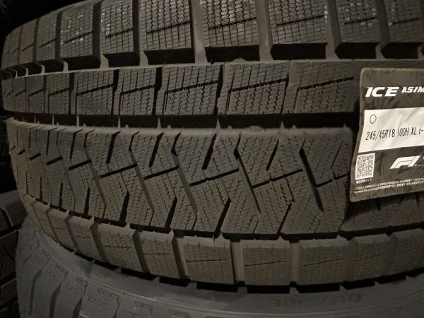 送料別 245/45R18 100H XL r-f ランフラット 2021年~ 未使用スタッドレス×4本 ICE ASIMMETRICO+(WP029)245/45/18 245-45-18_画像3