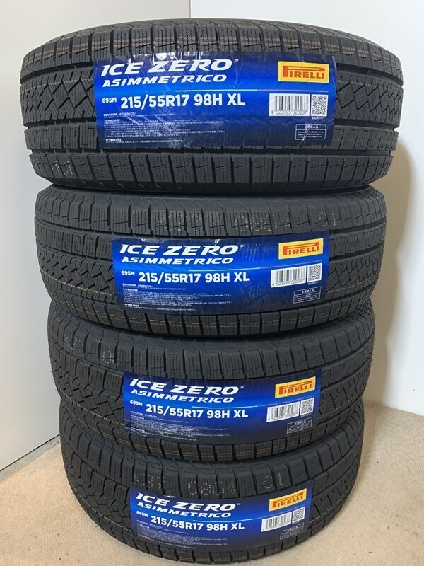 送料別 215/55R17 98H XL 2022年4本未使用スタッドレス(WPI042)215/55/17 215-55-17 冬 アイスゼロアシンメトリコ_画像1