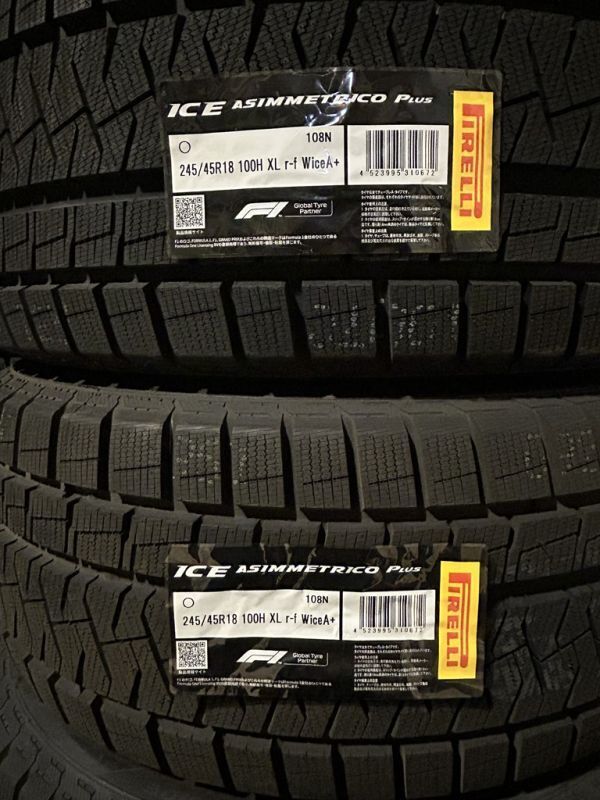 送料無料　245/45R18 100H XL r-f ランフラット 2021年～ 未使用スタッドレス×4本 ICE ASIMMETRICO+(WP029)245/45/18 245-45-18_画像1