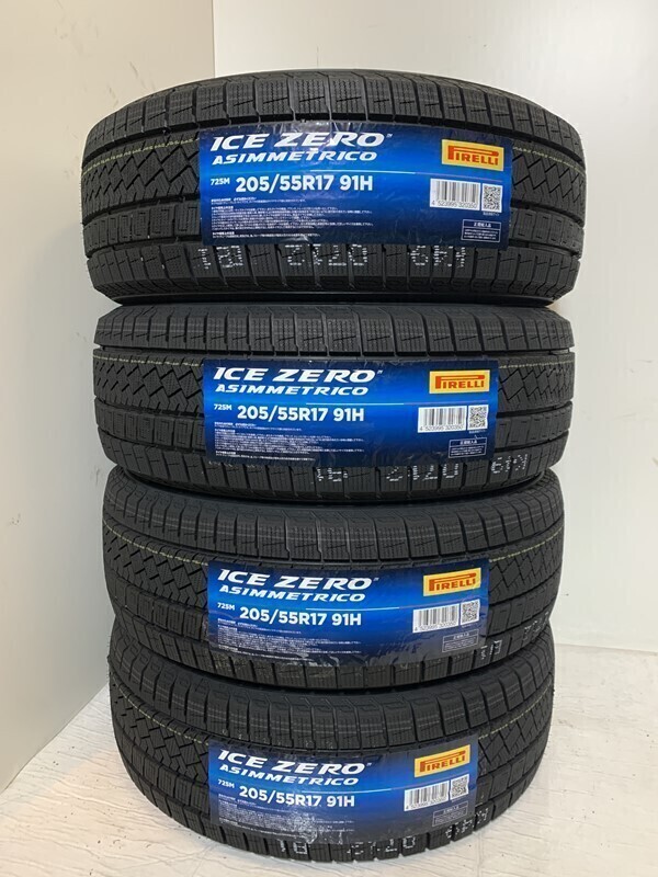 2023年製4本 205/55R17 205/55-17 91H　PIRELLI ICE ZERO ASIMMETRICO　(WP014)ピレリ スタッドレス アシンメトリコ_画像1