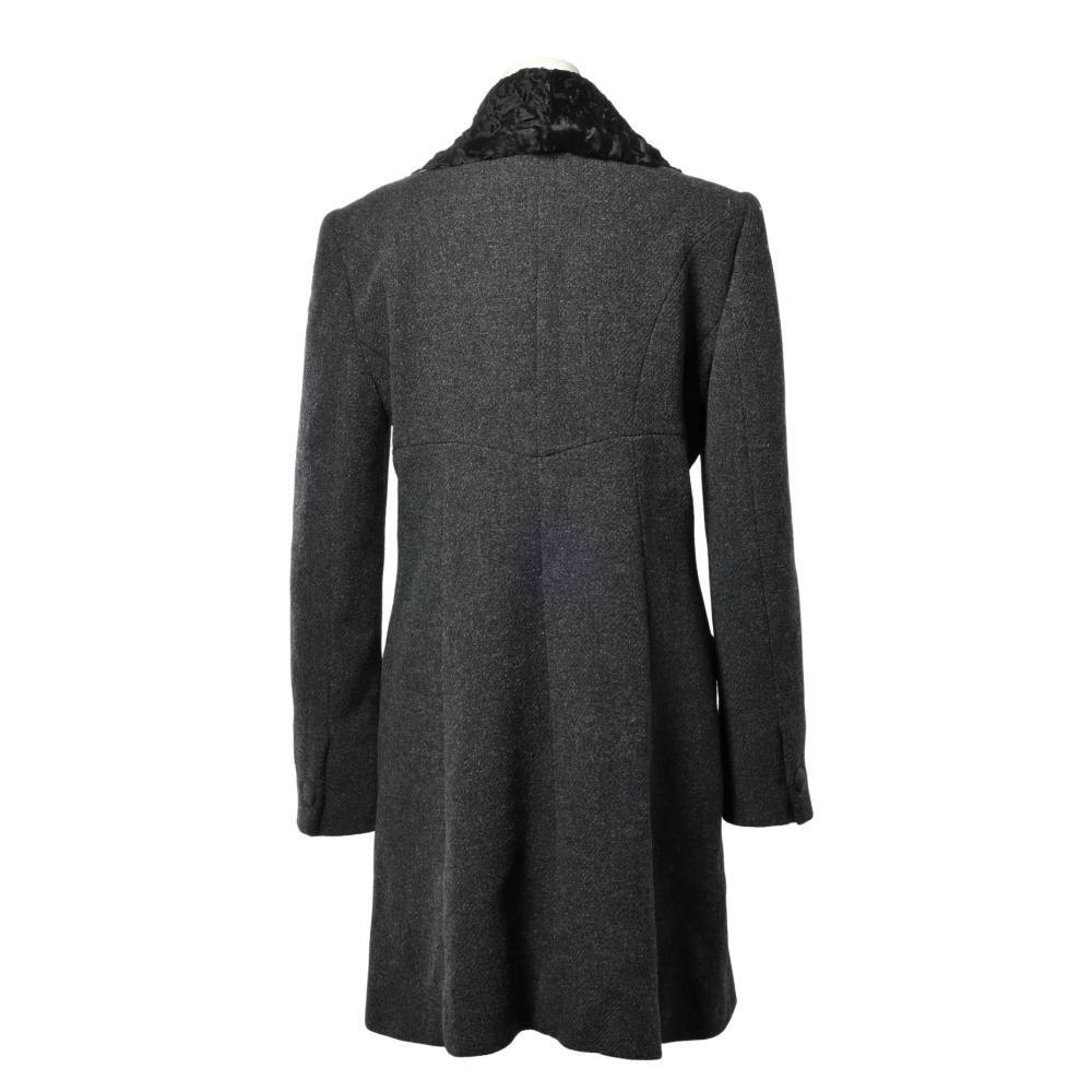 美品 FENDI ラペル切替 ウール ロング コート 42 グレー フェンディ KL4BASUK91_画像2