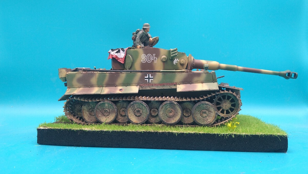 旧キットタミヤ1/35ドイツ　タイガー1完成品_画像5