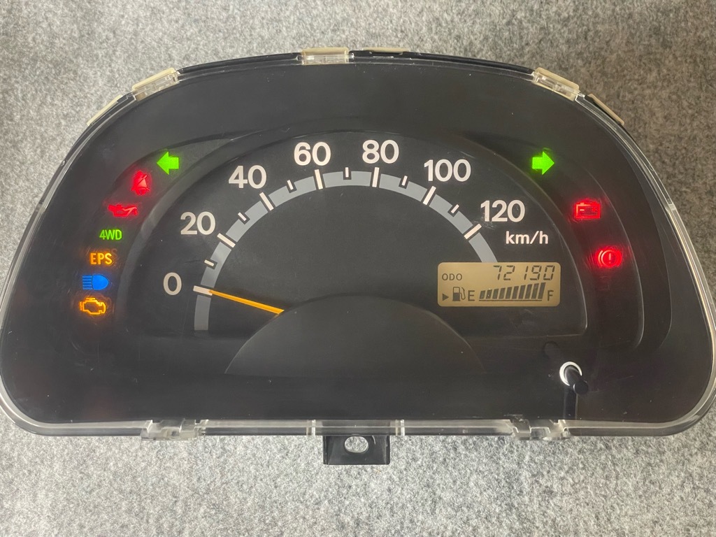 43完全送料無料! 走行72190キロ 下取り必須 修理済品 キャリィ34100-67H00 67H03 H01 H02 LE-DA63T スクラム LE-DG63T 前期 メーターASSY_画像6