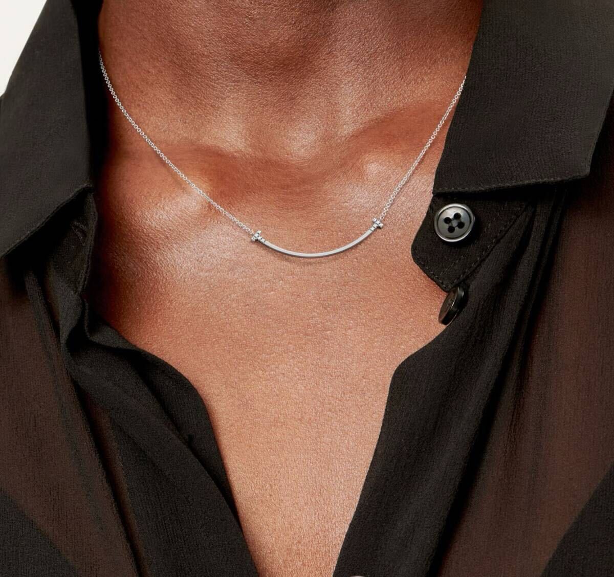 ☆TIFFANY☆￥34万 未使用 ☆ スマイル ダイヤ＆18Kホワイトゴールドペンダント_画像2