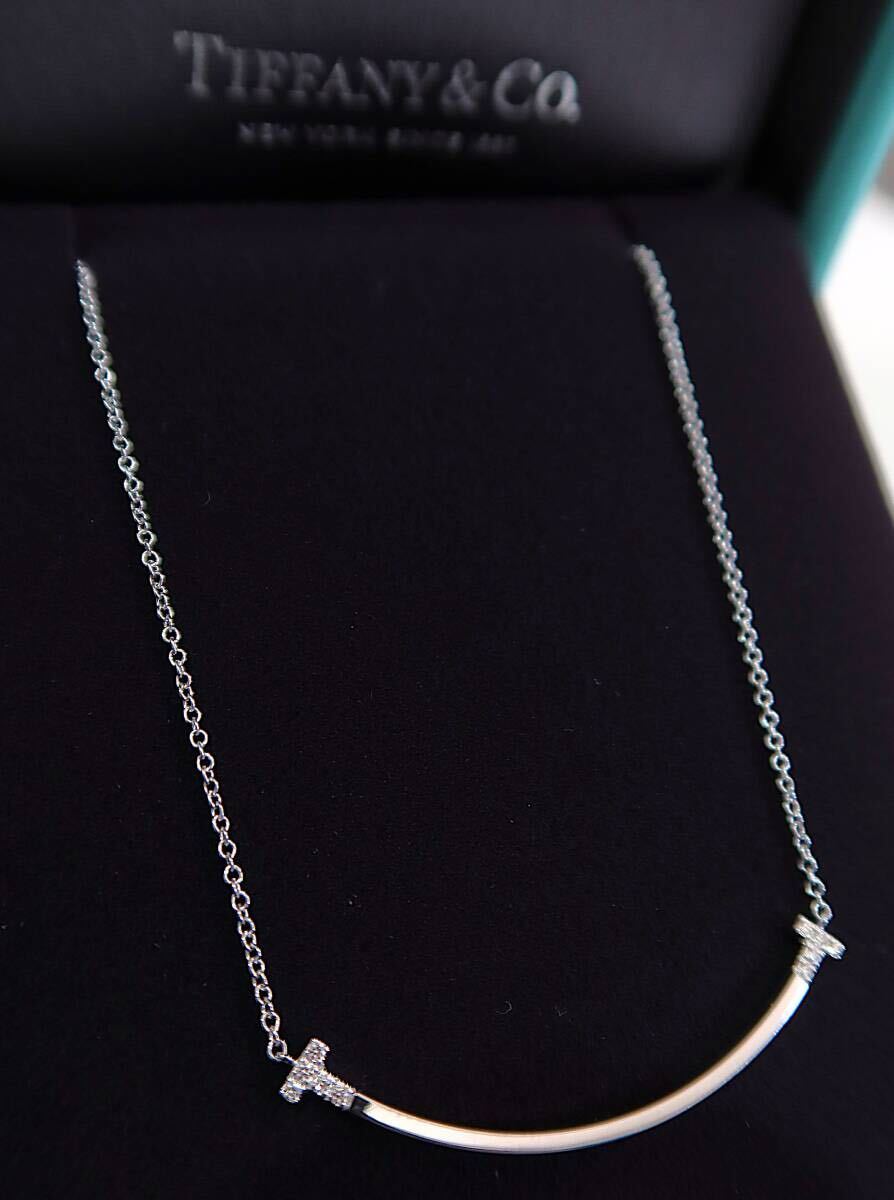 ☆TIFFANY☆￥34万 未使用 ☆ スマイル ダイヤ＆18Kホワイトゴールドペンダント_画像5