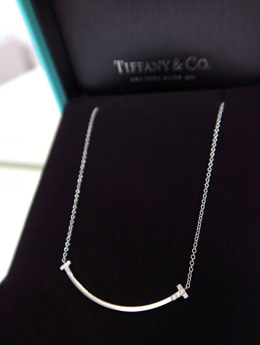 ☆TIFFANY☆￥34万 未使用 ☆ スマイル ダイヤ＆18Kホワイトゴールドペンダント_画像4