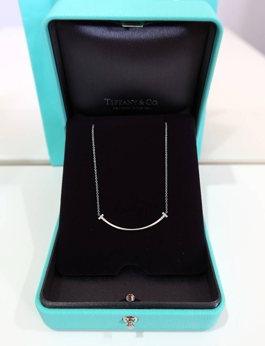 ☆TIFFANY☆￥34万 未使用 ☆ スマイル ダイヤ＆18Kホワイトゴールドペンダント_画像3