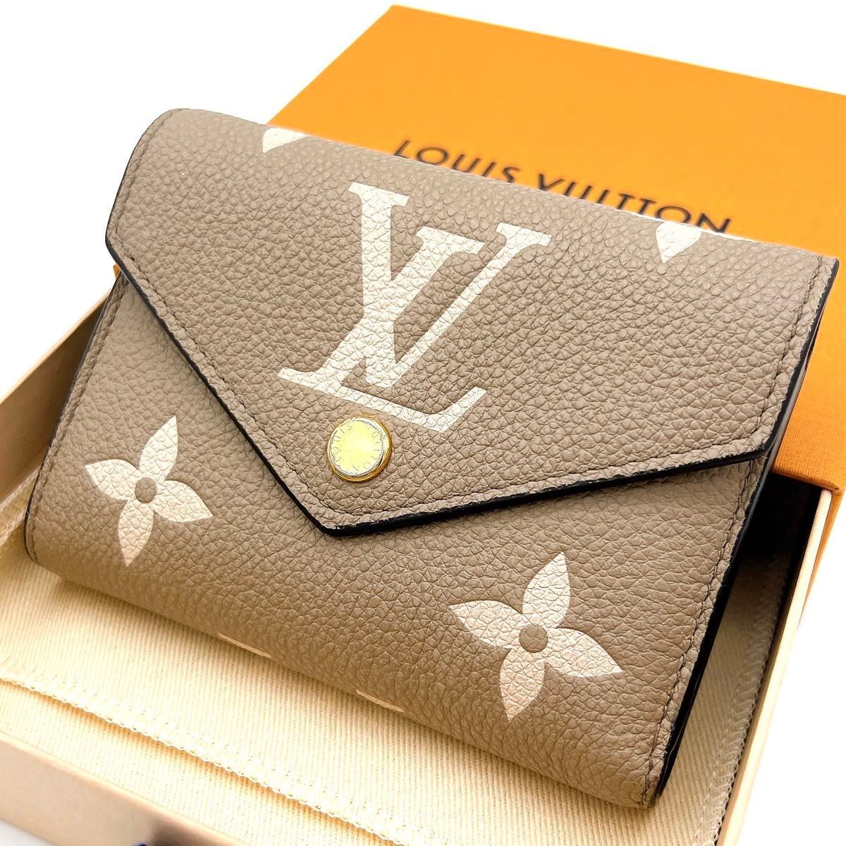 LOUIS VUITTON ルイヴィトン モノグラム アンプラント ポルトフォイユ ヴィクトリーヌ バイカラー ベージュ(トゥルトレール) A618_画像1