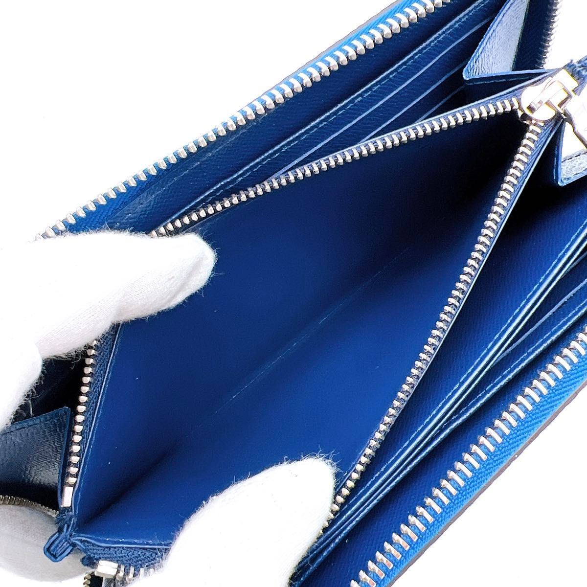 LOUIS VUITTON ルイヴィトン モノグラム ジャイアント LVエスカル ジッピーウォレット 青(ブルー) 長財布 A622_画像4