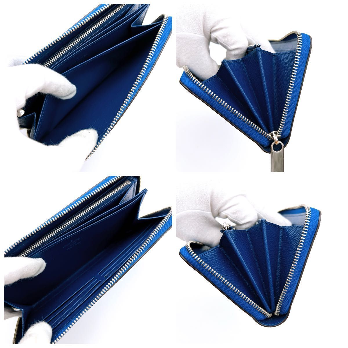 LOUIS VUITTON ルイヴィトン モノグラム ジャイアント LVエスカル ジッピーウォレット 青(ブルー) 長財布 A622_画像6