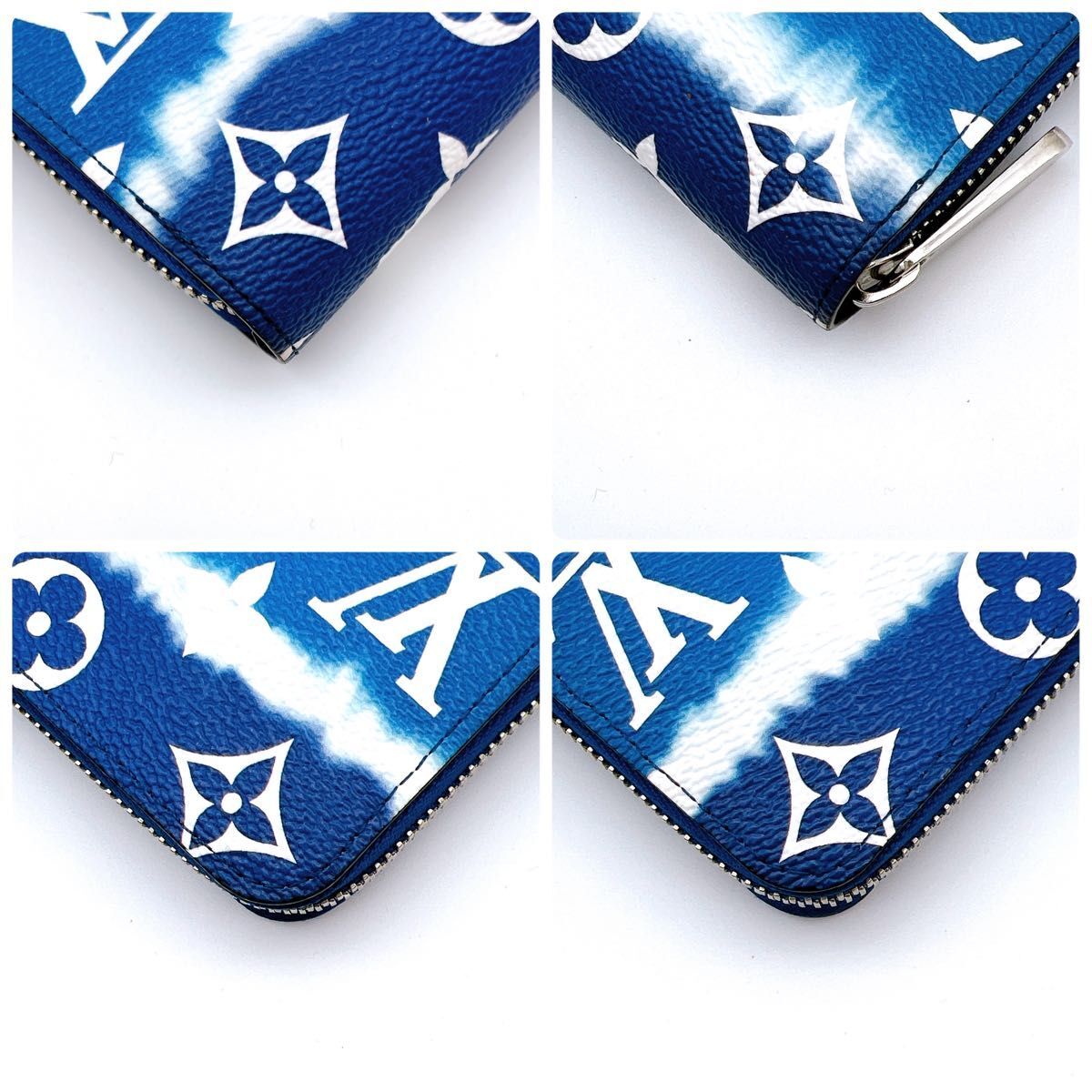 LOUIS VUITTON ルイヴィトン モノグラム ジャイアント LVエスカル ジッピーウォレット 青(ブルー) 長財布 A622_画像8