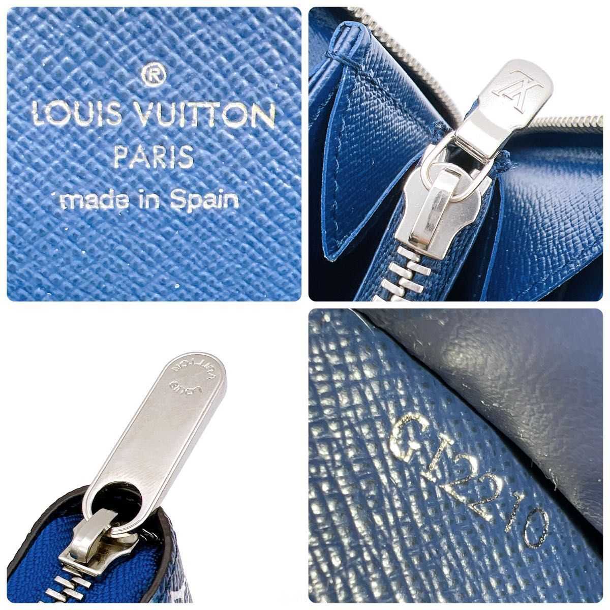 LOUIS VUITTON ルイヴィトン モノグラム ジャイアント LVエスカル ジッピーウォレット 青(ブルー) 長財布 A622_画像10