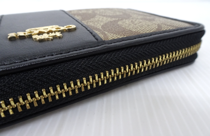 COACH コーチ F54630 シグネチャー ラウンドジップ 長財布 ブラック_画像5