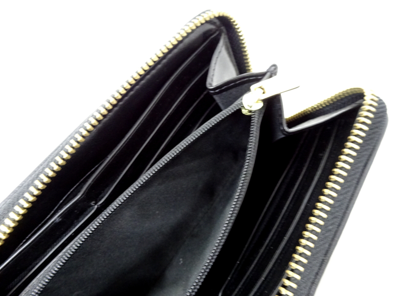COACH コーチ F54630 シグネチャー ラウンドジップ 長財布 ブラック_画像9