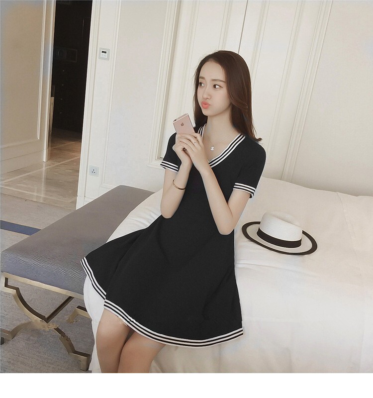 2887 1円スタート 半袖 Vネック ワンピース XL_画像4