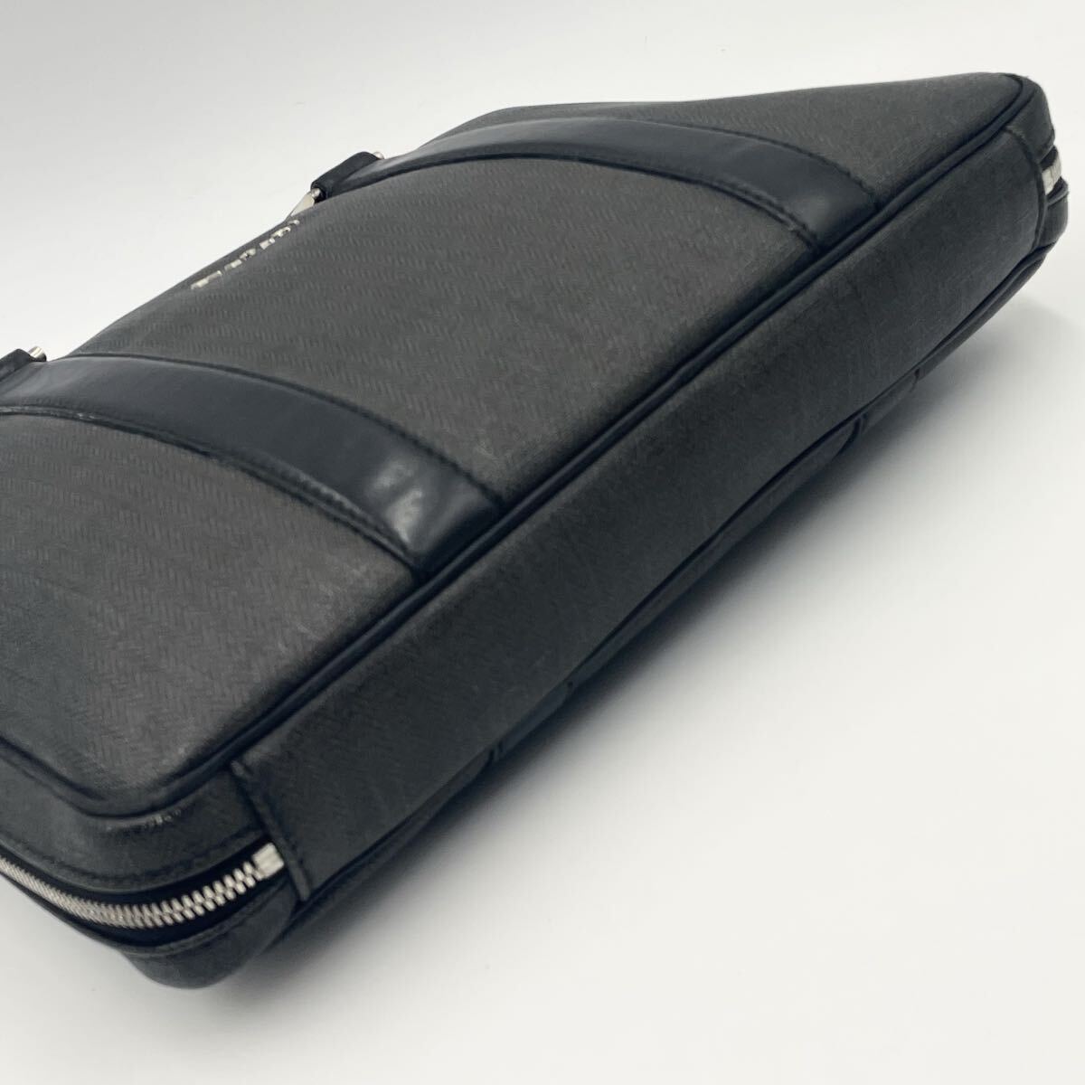 【美品】BVLGARI ブルガリ ウィークエンド ブリーフケース 2way メンズ ビジネスバッグ 書類 ヘリンボーン ショルダーバッグ A4可 通勤_画像6