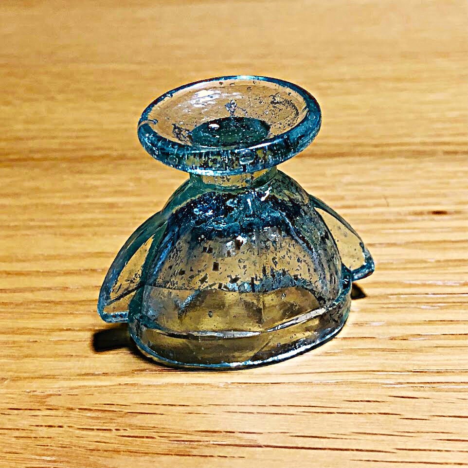 ペロペロ デカペロ 優勝カップ アクア色 舐め菓子瓶トロフィー 大ペロ ミニチュア 和ガラス 戦前 玩具 検索:金平糖 ニッキ水 おはじき 玩具_画像5