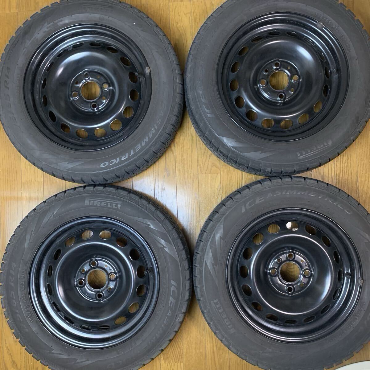 フィアット500 純正 スチールホイール 14インチ スタッドレスタイヤ 175/65R14 PCD98_画像1