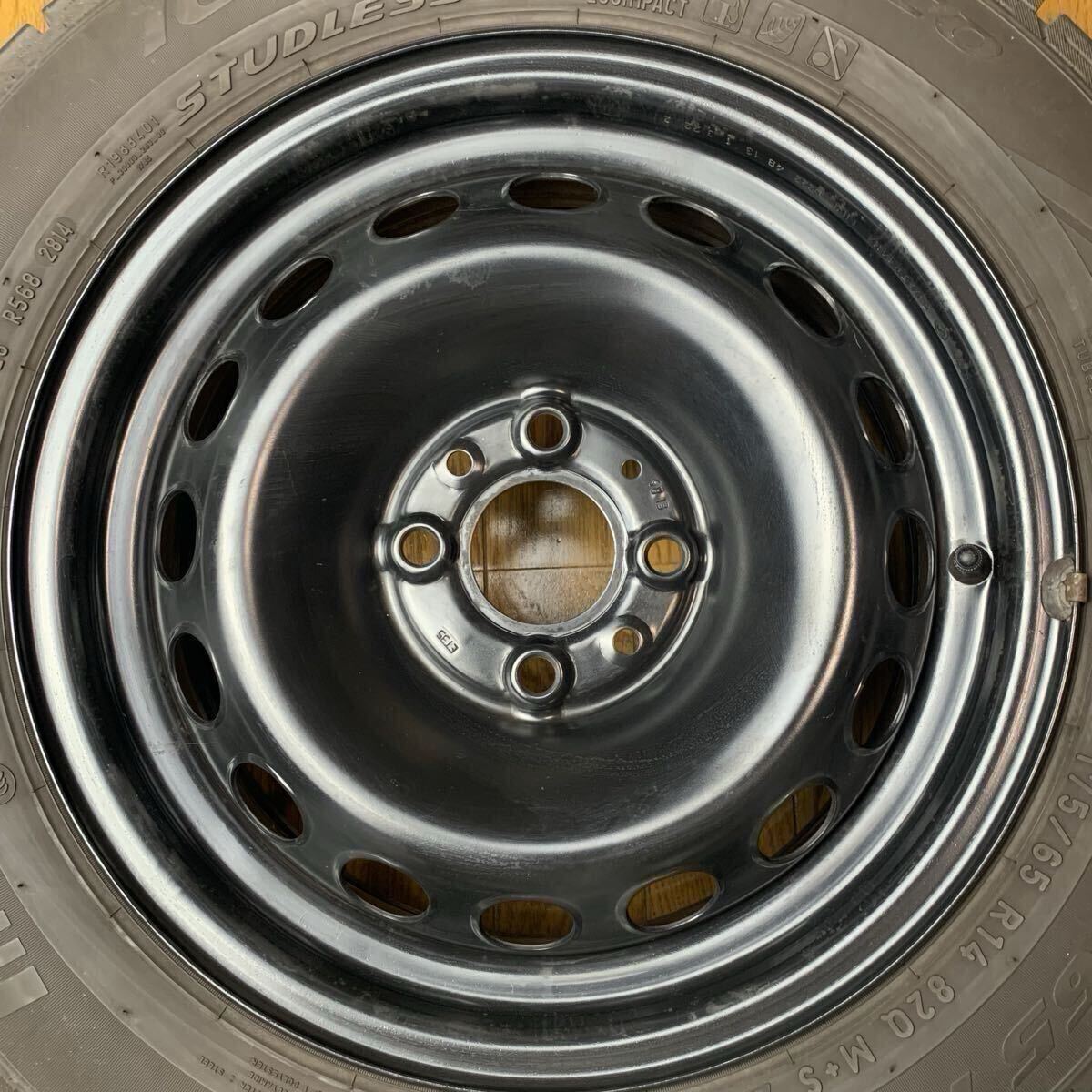 フィアット500 純正 スチールホイール 14インチ スタッドレスタイヤ 175/65R14 PCD98_画像3