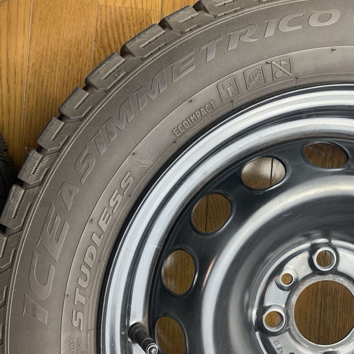 フィアット500 純正 スチールホイール 14インチ スタッドレスタイヤ 175/65R14 PCD98_画像7