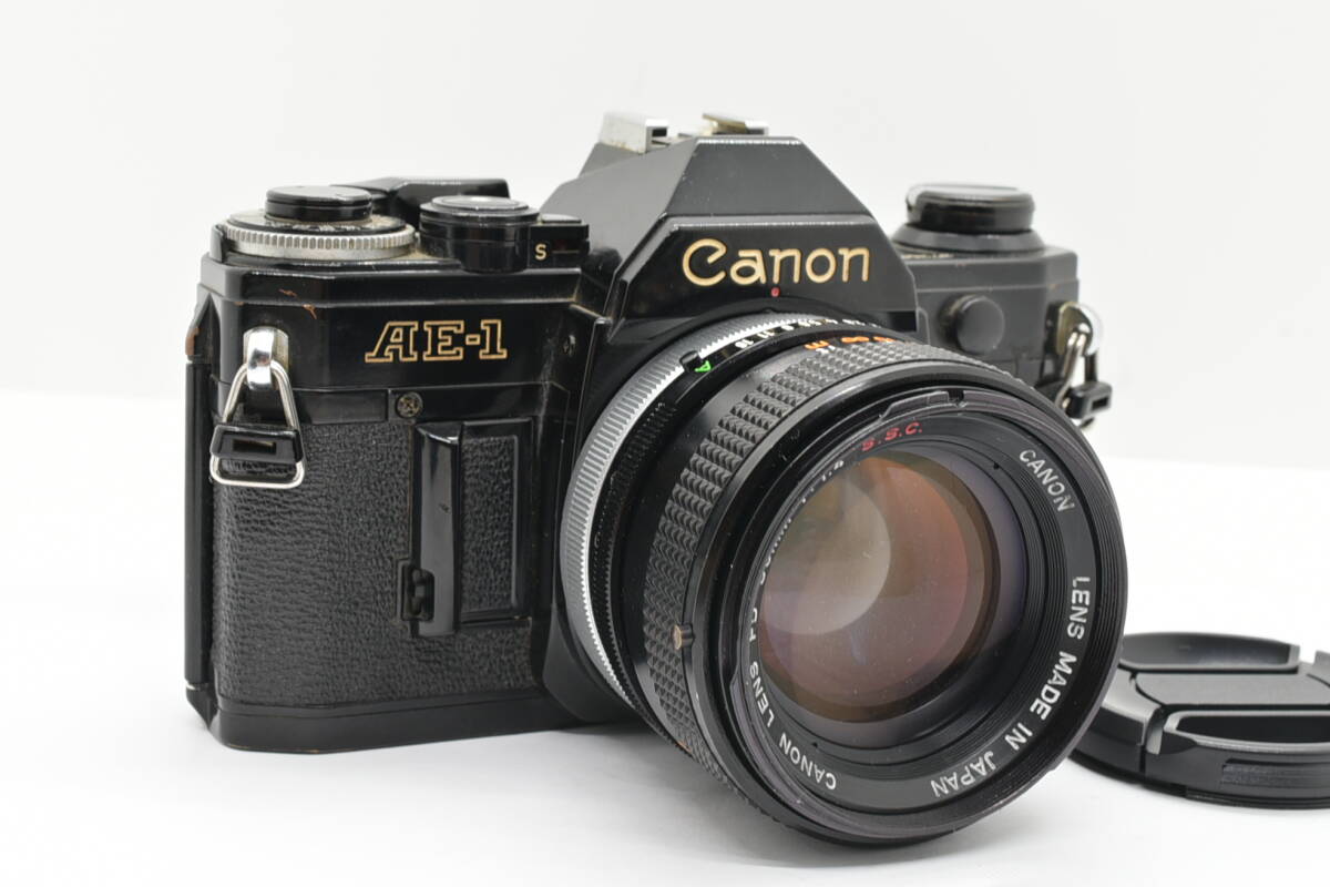Canon Canon AE-1 Black 35mm Film Camera пленочный фотоаппарат FD 50mm f/1.4 S.S.C Prime Lens ручной диапазон фокусировки линзы TN71919T
