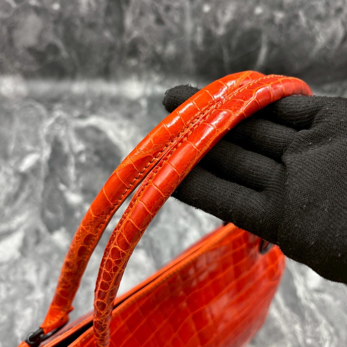 定価45万!!【美品】クロコダイル シャイニングクロコ トートバッグ センター取り ハンドバッグ A4肩掛け リアル ワニ革 エキゾチックレザー_画像5