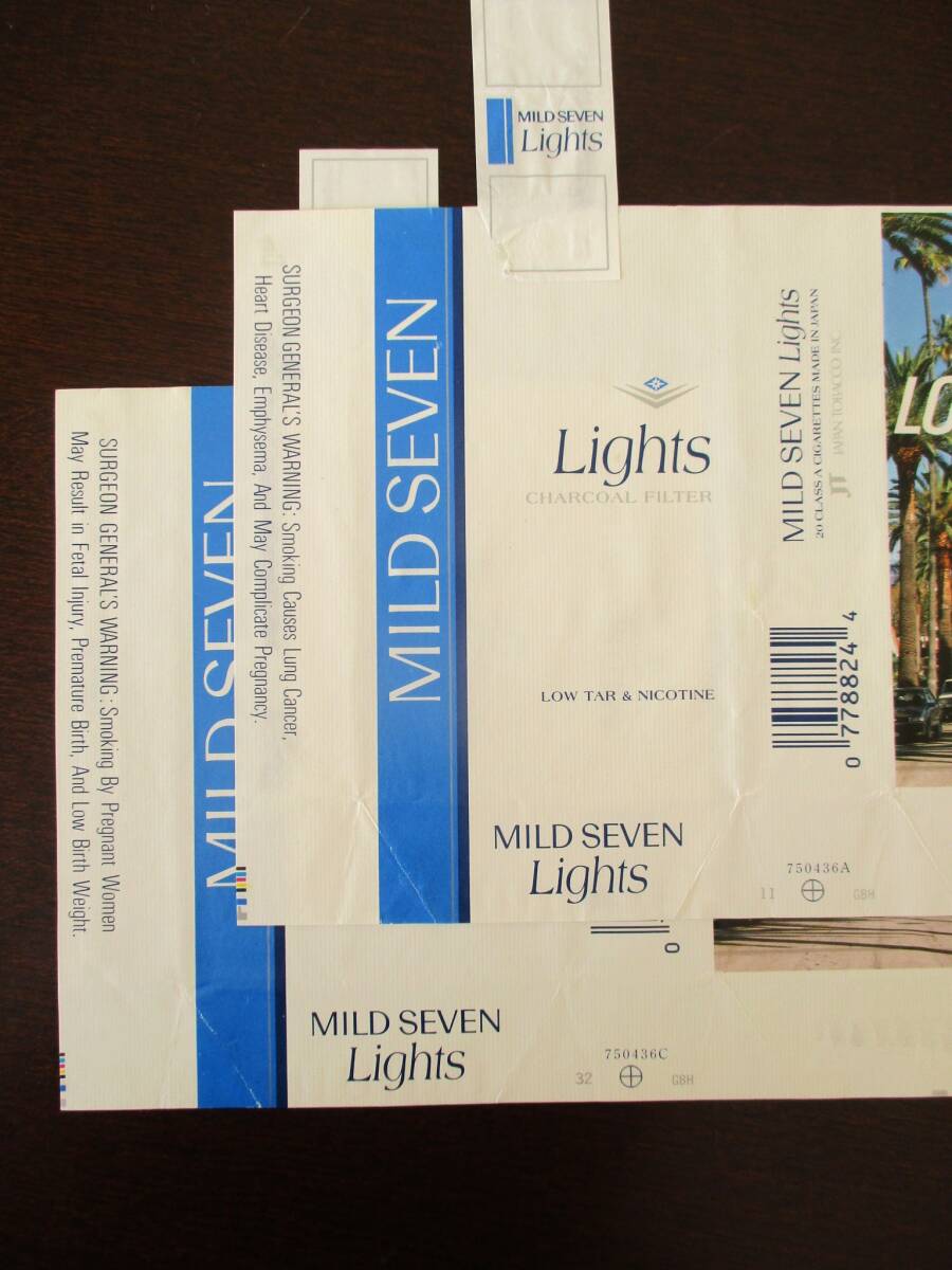 【免税店絵入り】たばこパッケージ「ロサンゼルス LOS ANGELES マイルドセブン・ライト 日本たばこ(JT)」2種組_画像2